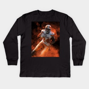 Nick Chubb Cleveland Sports Art Kids Long Sleeve T-Shirt